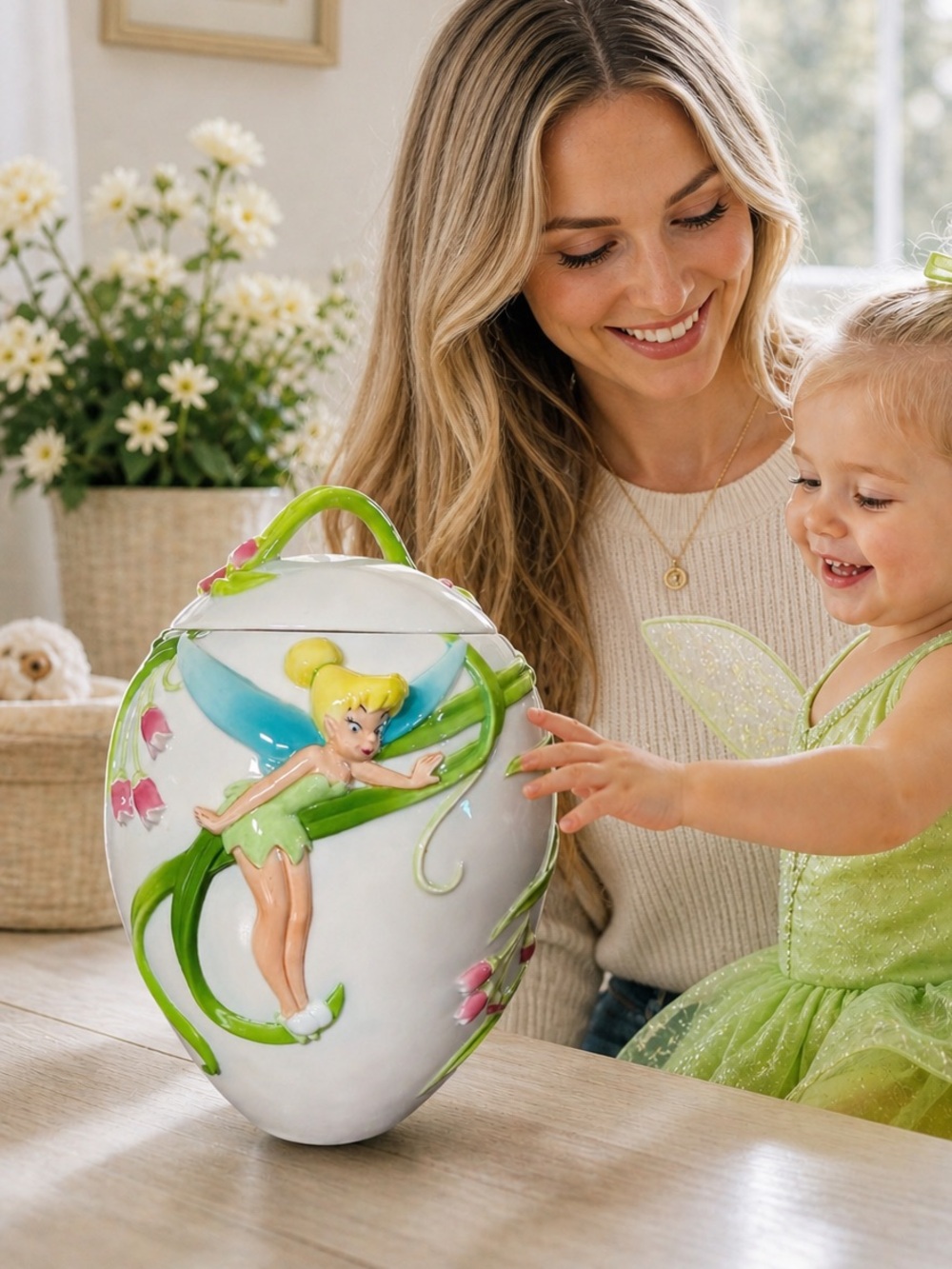 Disney Official Licensed Tinker Bell Cookie Jar Fairy Cottagecore Kitchen Decor